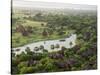 Villas at Aureum Palace Hotel and nearby stupas in the Bagan plain, Mandalay Region, Myanmar-null-Stretched Canvas