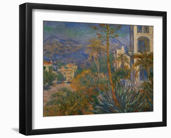 Villas at Bordighera, Italy Canvas, on loan from GAN.-Claude Monet-Framed Giclee Print