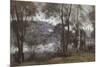 Ville-d'Avray: Blick auf der See durch das Gebüsch. 1865-70-Jean-Baptiste-Camille Corot-Mounted Giclee Print