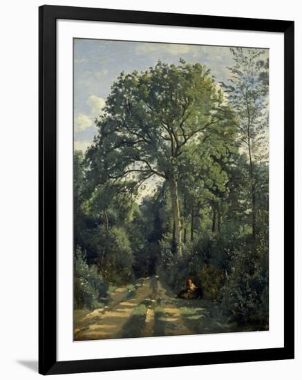 Ville D'Avray: Entrance to the Wood, C.1825-Jean-Baptiste-Camille Corot-Framed Premium Giclee Print