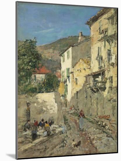 Villefranche, 1892 (Oil on Board)-Eugene Louis Boudin-Mounted Giclee Print