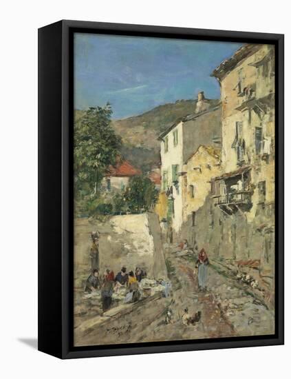 Villefranche, 1892 (Oil on Board)-Eugene Louis Boudin-Framed Stretched Canvas