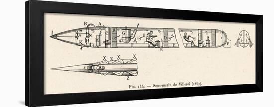 Villeroi Submarine 1861-null-Framed Art Print