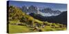 Villnšss Valley, Santa Maddalena, Geisler Group, Gruppo Delle Odle, South Tyrol-Rainer Mirau-Stretched Canvas
