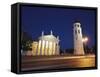 Vilnius Cathedral and Bell Tower at Dusk, Vilnius, Lithuania, Baltic States, Europe-Ian Trower-Framed Stretched Canvas