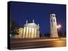 Vilnius Cathedral and Bell Tower at Dusk, Vilnius, Lithuania, Baltic States, Europe-Ian Trower-Stretched Canvas