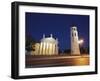 Vilnius Cathedral and Bell Tower at Dusk, Vilnius, Lithuania, Baltic States, Europe-Ian Trower-Framed Photographic Print