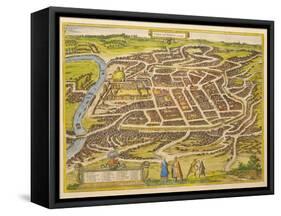 Vilnius (From Urbium Praecipuarum Mundi Theatrum Quintum by Georg Brau), 1580s-Frans Hogenberg-Framed Stretched Canvas