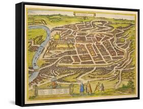 Vilnius (From Urbium Praecipuarum Mundi Theatrum Quintum by Georg Brau), 1580s-Frans Hogenberg-Framed Stretched Canvas