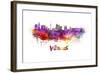 Vilnius Skyline in Watercolor-paulrommer-Framed Art Print