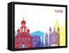 Vilnius Skyline Pop-paulrommer-Framed Stretched Canvas