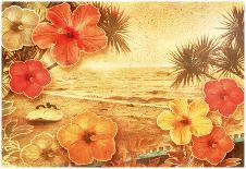 Tropical Vintage Beach-Vima-Framed Poster