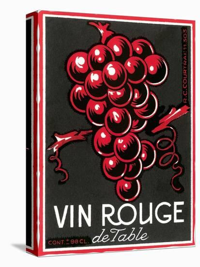 Vin Rouge Label-null-Stretched Canvas