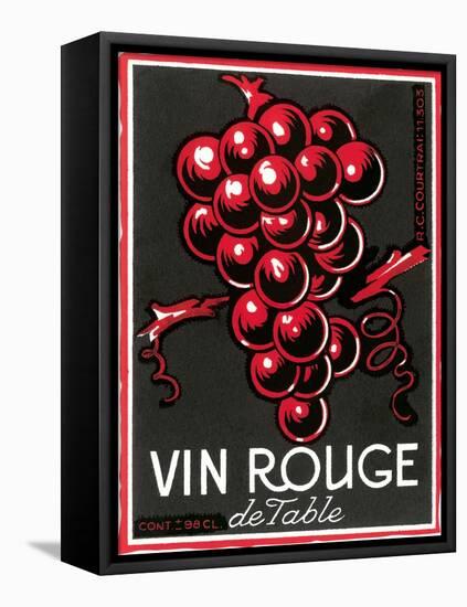 Vin Rouge Label-null-Framed Stretched Canvas