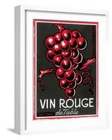 Vin Rouge Label-null-Framed Art Print