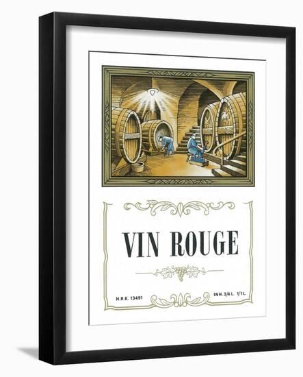 Vin Rouge Wine Label - Europe-Lantern Press-Framed Art Print