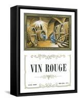 Vin Rouge Wine Label - Europe-Lantern Press-Framed Stretched Canvas