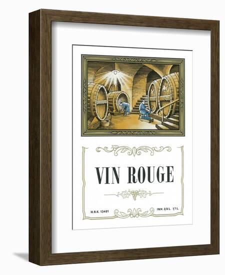 Vin Rouge Wine Label - Europe-Lantern Press-Framed Art Print