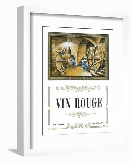 Vin Rouge Wine Label - Europe-Lantern Press-Framed Art Print