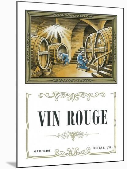 Vin Rouge Wine Label - Europe-Lantern Press-Mounted Art Print