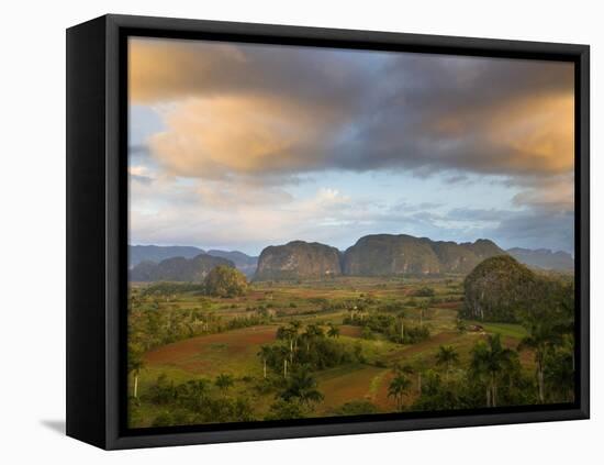 Vinales Valley From Grounds of Hotel Los Jasmines Showing Limestone Hills Known As Mogotes, Cuba-Lee Frost-Framed Stretched Canvas
