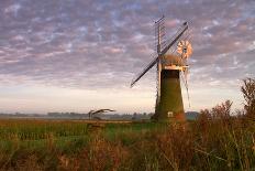 Windmill on the Norfolk Broads at Sunrise-Vince Burton-Stretched Canvas