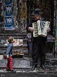 The Busker and the Boy-Vince Russell-Framed Stretched Canvas