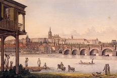 Prague's Old Town from Kampa Island, C.1830-Vincenc Morstadt-Stretched Canvas