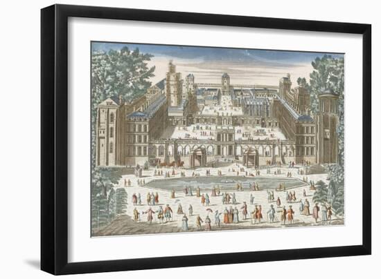 Vincennes château fort, le grand bassin du jardin des Tuileries à Paris-null-Framed Giclee Print