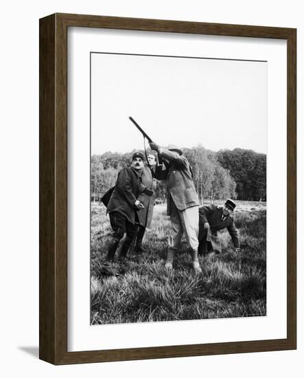 Vincent Auriol, Blasting Away at Pheasants-Dmitri Kessel-Framed Photographic Print