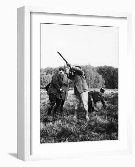 Vincent Auriol, Blasting Away at Pheasants-Dmitri Kessel-Framed Photographic Print