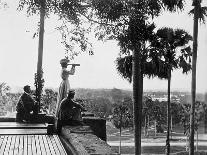 Shwe Dagon, the Pilgrim's Rest (A European Traveller Looks Out with a Telescope) Burma, c.1900-10-Vincent Clarence Scott O'Connor-Framed Photographic Print