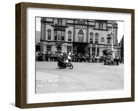 Vincent HRD, J.M. West in Isle of Man TT, Parliament Square Ramsey-null-Framed Photographic Print