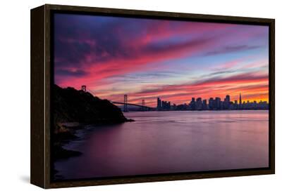 Divine Deep Sunset at Bay Bridge, San Francisco Bay Area