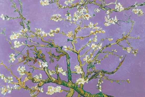 Vincent Van Gogh Almond Blossoms Lavender Art Print Poster-null-Lamina Framed Poster