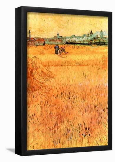 Vincent Van Gogh Arles View from the Wheat Fields Art Print Poster-null-Framed Poster