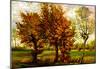 Vincent Van Gogh Autumn Landscape with Four Trees Art Print Poster-null-Mounted Poster