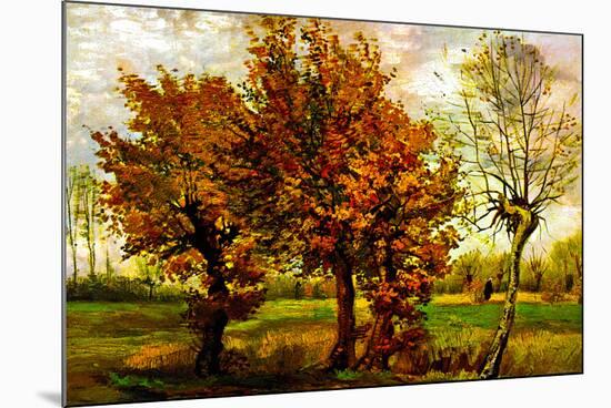 Vincent van Gogh Autumn Landscape with Four Trees-Vincent van Gogh-Mounted Art Print