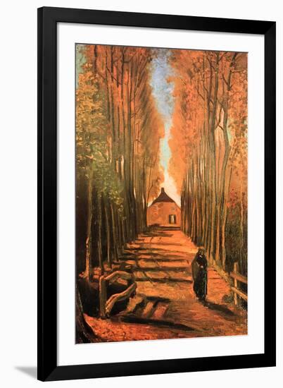 Vincent van Gogh Avenue of Poplars in Autumn-Vincent van Gogh-Framed Art Print