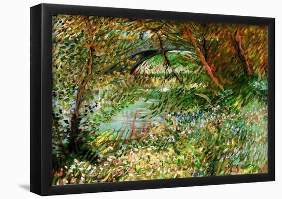 Vincent Van Gogh Banks of the Seine with Pont de Clichy in the Spring Art Print Poster-null-Framed Poster