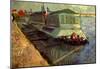 Vincent Van Gogh Bathing Float on the Seine at Asniere Art Print Poster-null-Mounted Poster