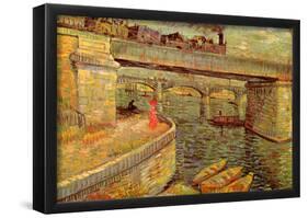 Vincent Van Gogh Bridges across the Seine at Asnieres Art Print Poster-null-Framed Poster