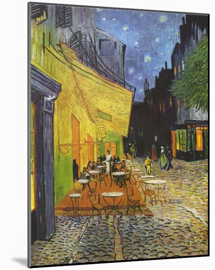 Vincent Van Gogh (Cafe Terrace at Night) Art Poster Print-null-Mounted Poster