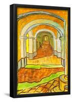 Vincent Van Gogh Corridor in Saint-Paul Hospital Art Print Poster-null-Framed Poster