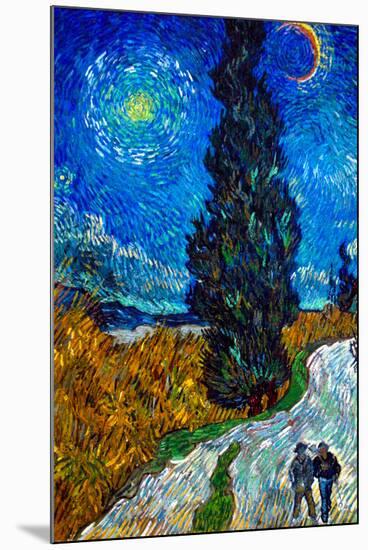 Vincent Van Gogh Country Road in Provence by Night-Vincent van Gogh-Mounted Art Print
