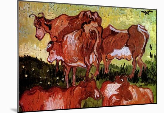 Vincent Van Gogh Cows after Jordaens Art Print Poster-null-Mounted Poster