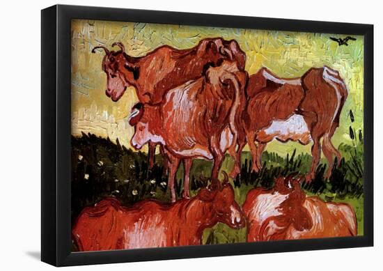 Vincent Van Gogh Cows after Jordaens Art Print Poster-null-Framed Poster