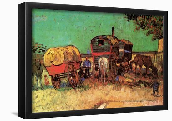 Vincent Van Gogh Encampment of Gypsies with Caravans Art Print Poster-null-Framed Poster