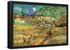 Vincent Van Gogh Enclosed Wheat Field with Peasant Art Print Poster-null-Framed Poster