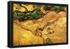 Vincent Van Gogh Field with Two Rabbits Art Print Poster-null-Framed Poster